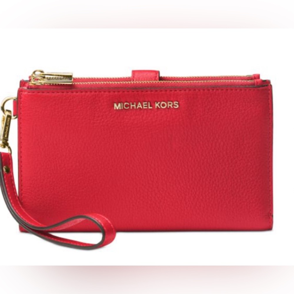 NWT‼️ Michael Kors Jet Set double zip pebbled leather wallet/ wristlet ♥️♥️